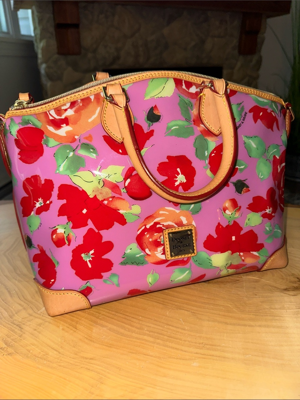 Dooney & Bourke Pink Floral Satchel Bag